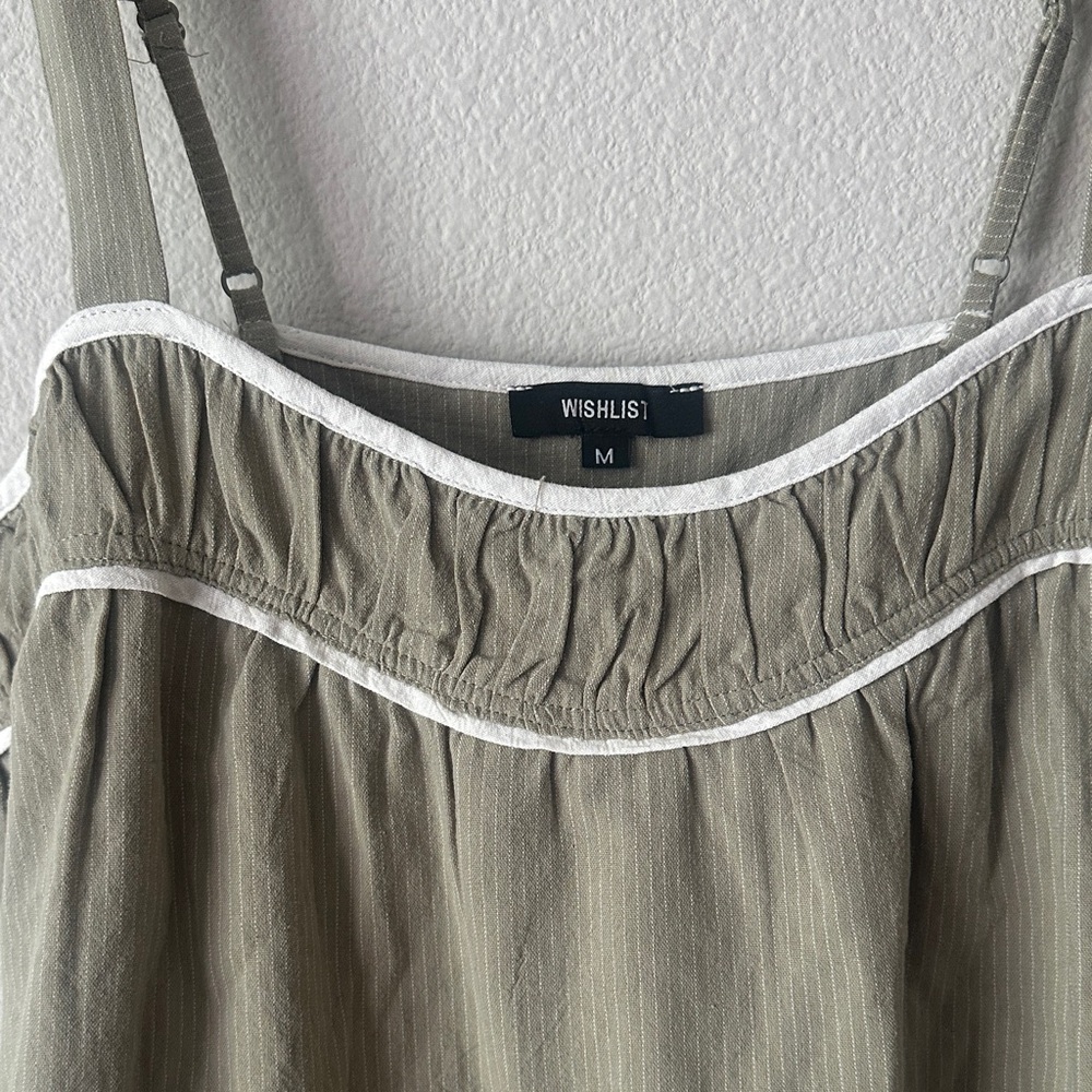 Wishlist Olive Pinstripe Mini Dress with White Trim - Picture 2 of 2